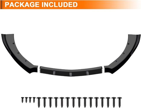 Car Front Spoiler Compatible with Ford Mustang 2015 2016 2017,ABS Front Bumper Lip Body Kit Spoiler,3pcs Glossy Black Car Splitter in Saudi Arabia