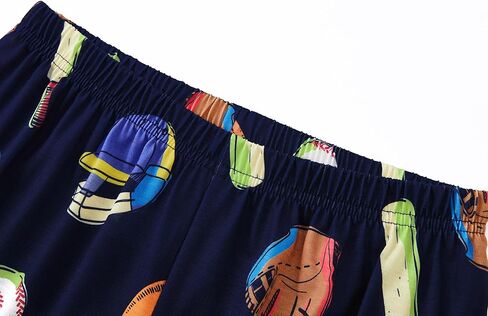 Tebbis Pajamas for Boys Fun Baseball Navy Blue Shorts & Pants 2 قطعة PJS مجموعة Comfy Sleep-Size 6-18 in Kuwait