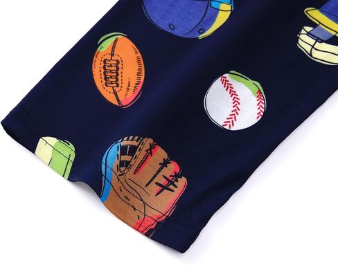 Tebbis Pajamas for Boys Fun Baseball Navy Blue Shorts & Pants 2 قطعة PJS مجموعة Comfy Sleep-Size 6-18 in Kuwait