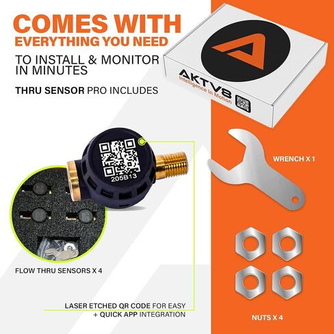 PressureTechTM Wireless Tire Pressure Monitoring System - TPMS Sensors for Cars, RVs, Motorcycles and Trailers - Real-Time Display w/iOS or Android App (0-150 PSI) (Pack of 2) in Kuwait