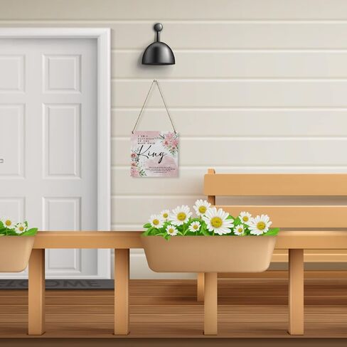 Inspirational Rustic Christian wall decor Gifts, pink room Women Religious Wood Sign Home Farmhouse Wall Hanging Decor Pink Flower Wooden Wall Art Decor Plaque for Bedroom Psalm 46:5 in Kuwait