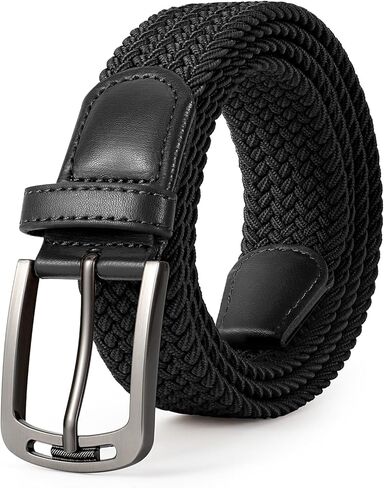 JASGOOD Men Elastic Braided Woven Belt Casual Canvas Woven Stretch Golf Belt for Men Women Jeans Suits Pants in Kuwait