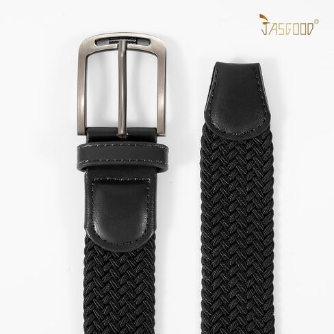 JASGOOD Men Elastic Braided Woven Belt Casual Canvas Woven Stretch Golf Belt for Men Women Jeans Suits Pants in Kuwait