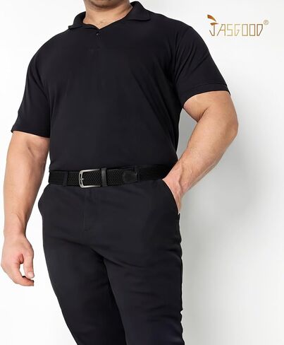 JASGOOD Men Elastic Braided Woven Belt Casual Canvas Woven Stretch Golf Belt for Men Women Jeans Suits Pants in Kuwait