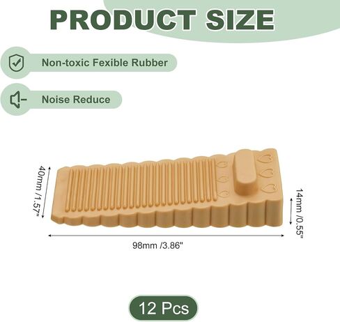 uxcell 12 Pcs Door Stoppers for Bottom of Door, 1.57 Inch Door Stops, Rubber Door Stopper Wedge Anti Slip, Window Stopper Door Stackable, White in Kuwait