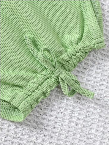 OYOANGLE Toddler Girl's 4 Pack Ribbed Knit Crop Tank Tops Set One Shoulder Summer Camisole in Saudi Arabia