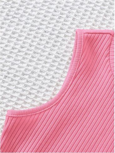 OYOANGLE Toddler Girl's 4 Pack Ribbed Knit Crop Tank Tops Set One Shoulder Summer Camisole in Saudi Arabia