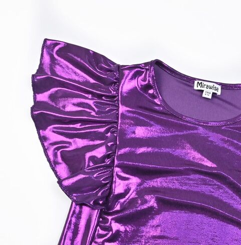 MIRAWISE GIRLS TROPS TOPS MENTALLIC TOPS THERT TSHIRT Shulk Short Size Size 6-14 in Kuwait