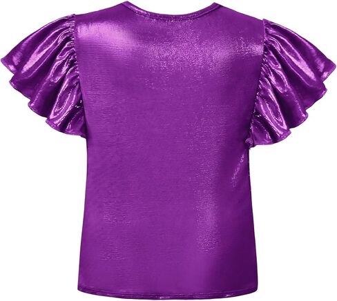 MIRAWISE GIRLS TROPS TOPS MENTALLIC TOPS THERT TSHIRT Shulk Short Size Size 6-14 in Kuwait