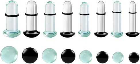 DOEARKO 16 PCS Glass Ear Gauges Stretching Kit Plugs Comfy Stretching Fashion Body Piercing gauges stretching kit 14G-00G in Saudi Arabia