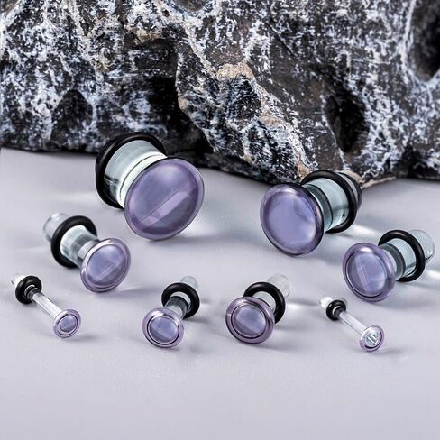 DOEARKO 12 PCS Glass Glass أذن مقاييس تمدد المقابس المريحة مقاييس جسم الأزياء in Kuwait