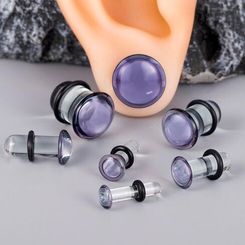 DOEARKO 12 PCS Glass Glass أذن مقاييس تمدد المقابس المريحة مقاييس جسم الأزياء in Kuwait