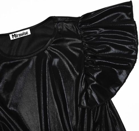 Mirawise Girls Shirts Metallic Tops Clothes Tshirt Ruffle Short Sleeve Tee Size 6-14 in Kuwait