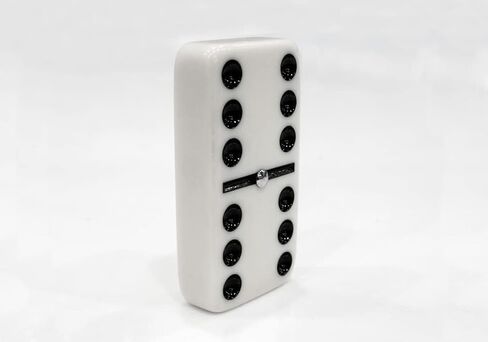 Alex Cramer Domino Set with Caramel Colored Leather Case - Professional Tournament Traveler - No Spinners Domino Set - 28 Indestructible Double Six Dominoes in Kuwait