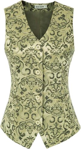 GRACE KARIN Womens Waistcoat Vest Vintage Steampunk Dress Jacquard Jacket in Saudi Arabia