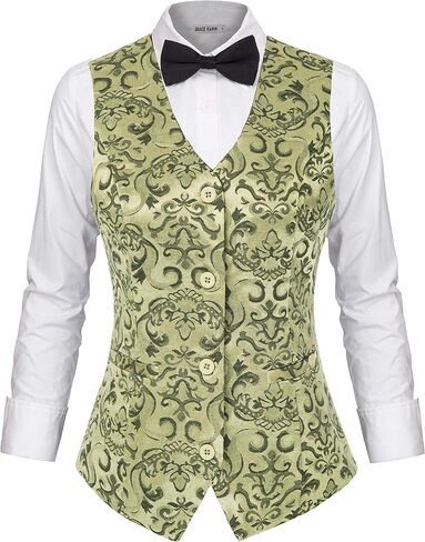 GRACE KARIN Womens Waistcoat Vest Vintage Steampunk Dress Jacquard Jacket in Saudi Arabia