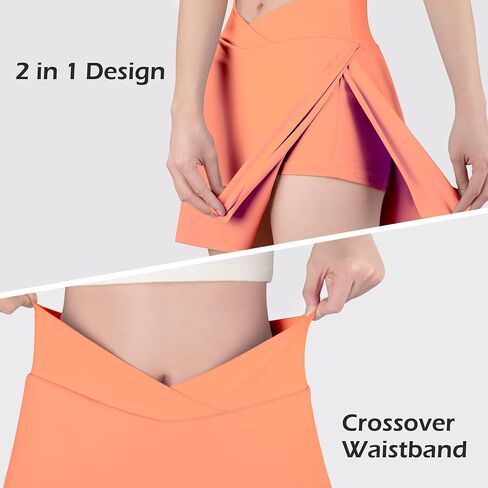 BIG ELEPHANT Girls Skorts – 2-in-1 Flowy Shorts with Built-in Liner and Pockets, Elastic Waist for Sports, Dance, School in Kuwait