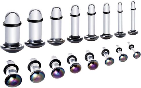 DOEARKO 16 PCS Glass Ear Gauges Stretching Kit Plugs Comfy Stretching Fashion Body Piercing gauges stretching kit 14G-00G in Saudi Arabia