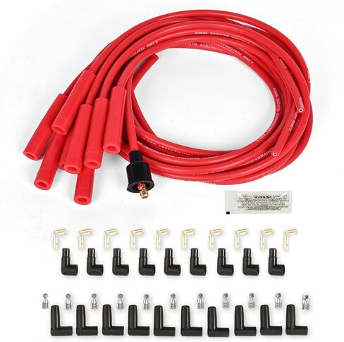 Universal Spark Plug Wire Set 8.5mm Spark Plug Wires with Red HEI 90 Degree Boot Replace Accel 4041 in Saudi Arabia