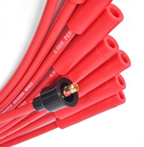 Universal Spark Plug Wire Set 8.5mm Spark Plug Wires with Red HEI 90 Degree Boot Replace Accel 4041 in Saudi Arabia