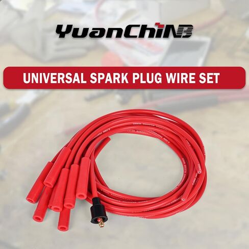 Universal Spark Plug Wire Set 8.5mm Spark Plug Wires with Red HEI 90 Degree Boot Replace Accel 4041 in Saudi Arabia