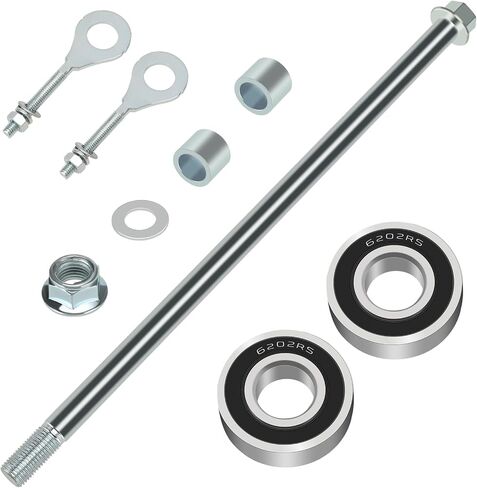 14mm 290mm Mini Bike Rear Wheel Axle Nut Kit with 6202RS Rear Bearing Compatible with Coleman CT200U-EX BT200X 196CC 200CC 6.5HP Mini Bike Powersports Accessories Parts 15mm Chain Adjuster in Saudi Arabia