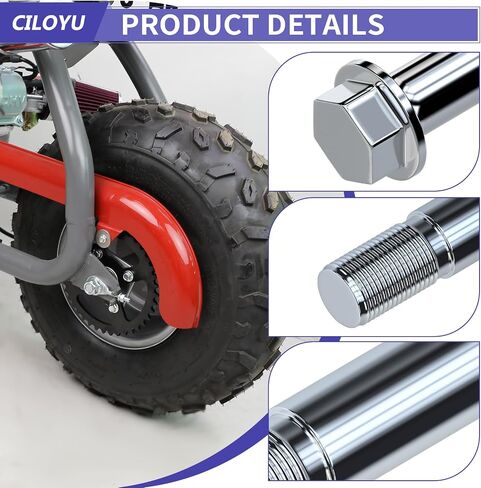 14mm 290mm Mini Bike Rear Wheel Axle Nut Kit with 6202RS Rear Bearing Compatible with Coleman CT200U-EX BT200X 196CC 200CC 6.5HP Mini Bike Powersports Accessories Parts 15mm Chain Adjuster in Saudi Arabia