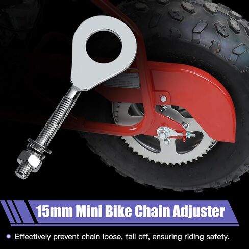 14mm 290mm Mini Bike Rear Wheel Axle Nut Kit with 6202RS Rear Bearing Compatible with Coleman CT200U-EX BT200X 196CC 200CC 6.5HP Mini Bike Powersports Accessories Parts 15mm Chain Adjuster in Saudi Arabia