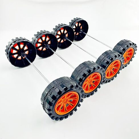 10PCS 38mm Toy Car Wheels 2mm Dia Shaft Plastic Car Wheels with 5PCS Shaft Round Rod Axles for RC Car Truck Robot DIY Model Toy Building Accessories (2x18x38mm) in Kuwait