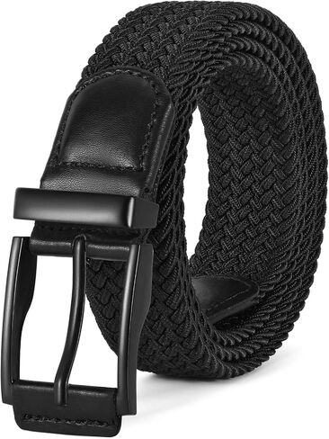 JASGOOD Stretchy Braided Belt for Men Elastic Woven Belt for Jeans Pants 1 3/8" Casual Men Women Golf Belt, Gift Box in Saudi Arabia