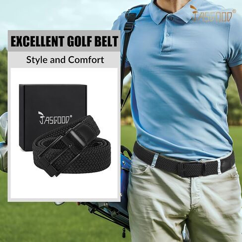 JASGOOD Stretchy Braided Belt for Men Elastic Woven Belt for Jeans Pants 1 3/8" Casual Men Women Golf Belt, Gift Box in Saudi Arabia