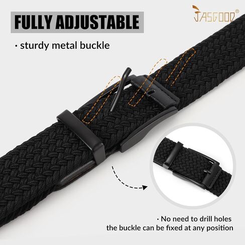 JASGOOD Stretchy Braided Belt for Men Elastic Woven Belt for Jeans Pants 1 3/8" Casual Men Women Golf Belt, Gift Box in Saudi Arabia