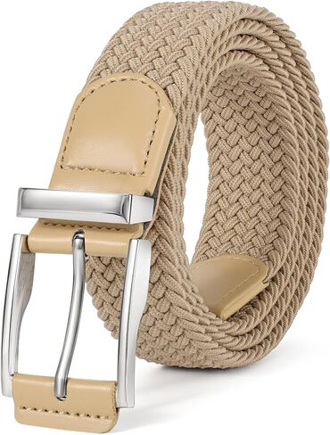 حزام Jasgood Stepridey مضفر للرجال حزام منسوج مرن لسروال الجينز 1 3/8 "الرجال غير الرسميين حزام الجولف ، صندوق هدايا in Kuwait
