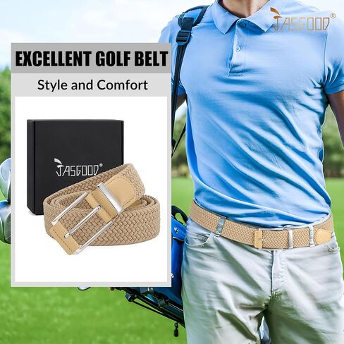 حزام Jasgood Stepridey مضفر للرجال حزام منسوج مرن لسروال الجينز 1 3/8 "الرجال غير الرسميين حزام الجولف ، صندوق هدايا in Kuwait