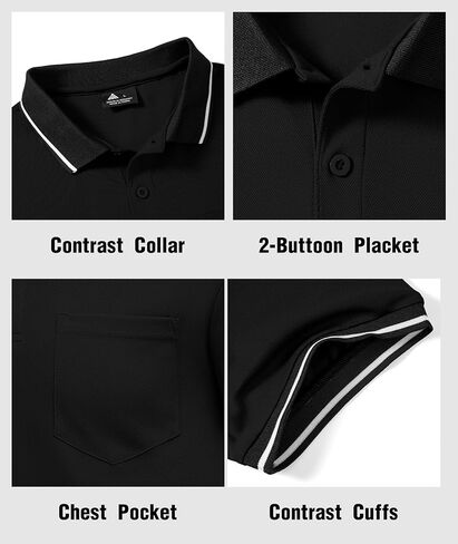 Geek Lighting 3 Pack Mens Polo Derts Short Sleeve Polo الرياضية للرجال من القمصان الفطرية الرطبة مع الجيب in Kuwait