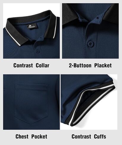 Geek Lighting 3 Pack Mens Polo Derts Short Sleeve Polo الرياضية للرجال من القمصان الفطرية الرطبة مع الجيب in Kuwait