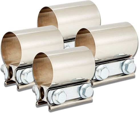 Butt Joint Band Clamps,Exhaust Muffler Clamp Exhaust Pipe Clamps Sleeve Stainless Steel (2, 1.5'') in Saudi Arabia