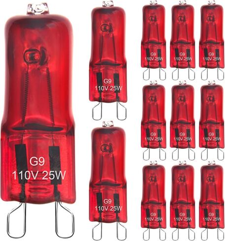 G9 Reptile Heat Lamp Bulbs Mini Reptile Light 12Pcs, G9 Halogen Bulbs Dimmable Night Red for Reptiles and Amphibian Tanks Bearded Dragon Turtle Lizard (50, Watts) in Kuwait