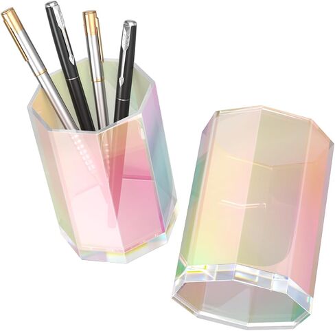 HIIMIEI Desk Pen Holder - Octagonal Pencil Holder with 10mm Base, Idea Gift for Family and Friends - 2pcs (Gray) in Kuwait