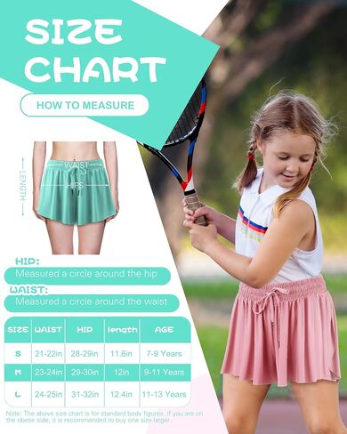 6 Pack Girls Flowy Shorts 2 في 1 شورتات فراشة الأطفال مع التنانير الرياضية للشباب الجيب للمراهقين الجري لليوغا in Kuwait