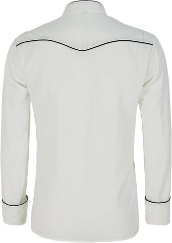 Mens Western Cowboy Shirt Embroidery Slim Fit Long Sleeve Button Down Shirt in Saudi Arabia