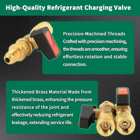 Low Loss Fittings HVAC Tools, Mini Split Air Conditioner Manifold, Refrigerant Charging Valve Compatible with R410A Refrigerant for Home AC in Kuwait