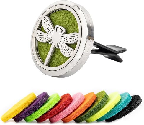 AUEAR, Turtle Car Diffuser Essential Oil Stainless Steel Diffuser Lockets Aromatherapy Air Freshener Car Vent Clip with 10 Felt Refill Pads in Kuwait