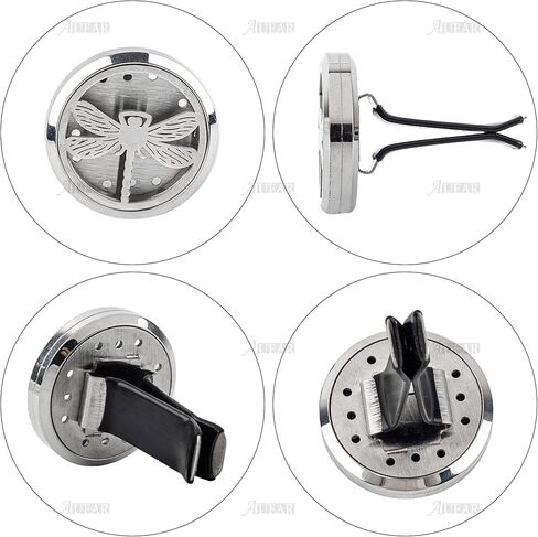 AUEAR, Turtle Car Diffuser Essential Oil Stainless Steel Diffuser Lockets Aromatherapy Air Freshener Car Vent Clip with 10 Felt Refill Pads in Kuwait