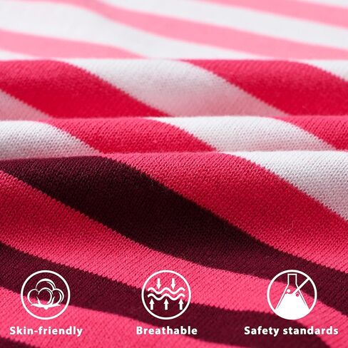 JSTEX Girls Sweaters Cotton Striped Knit Sweater Long Sleeve Crew Neck Kids Pullover Sweater for Girl Size 6-12 in Kuwait