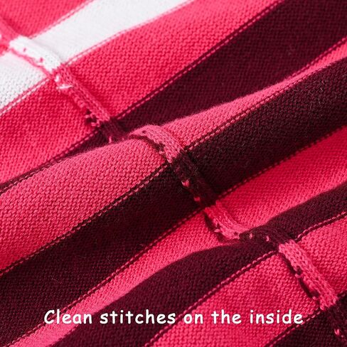 JSTEX Girls Sweaters Cotton Striped Knit Sweater Long Sleeve Crew Neck Kids Pullover Sweater for Girl Size 6-12 in Kuwait