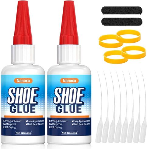 Shoe Glue 35g, Heavy Duty Shoe Glue Sole Repair Kit, Waterproof & Fast Drying Shoe Repair Adhesive for Sole, Sneaker, Leather, Boot, Heel, Sandal, Handbags and More in Saudi Arabia