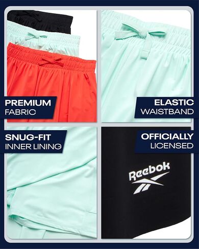 Reebok Girls Athletic Shorts - 3 Pack Lightweight Butterfly Shorts with Liner - Active Performance Flowy Shorts for Girls in Saudi Arabia
