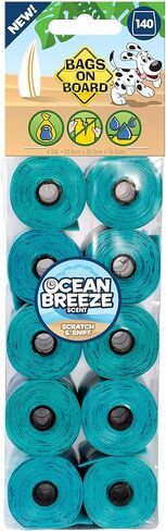 أكياس براز الكلب | أكياس نفايات الكلاب القوية ، تسرب ، | رائحة التوت الثلاثي | 140 كيس in Kuwait