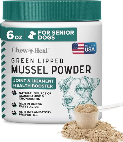 Green Lipped Mussel for Dogs - 6 oz of Green Lipped Mussel Powder for Dogs - Good for Joint and Ligament Health - Made in The USA in Kuwait